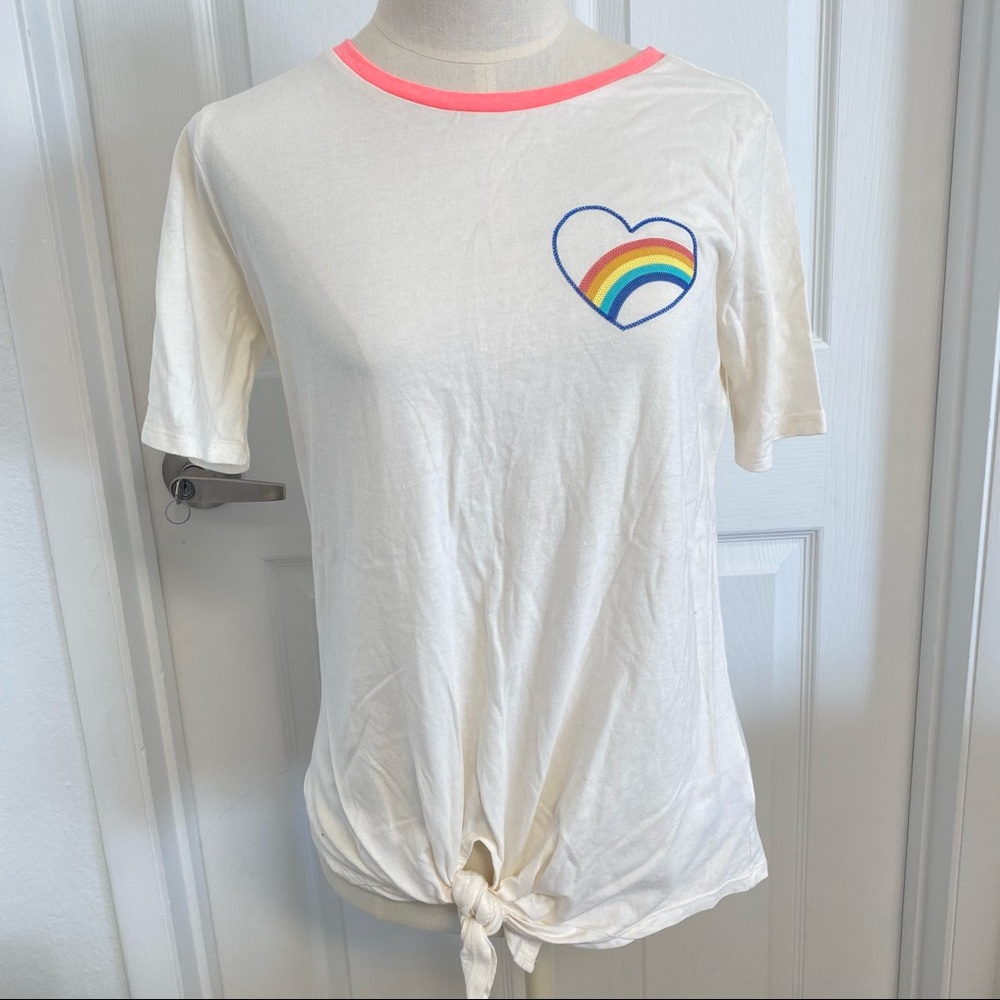 Old‎ Navy girls heart pride rainbow tie t-shirt xl 14